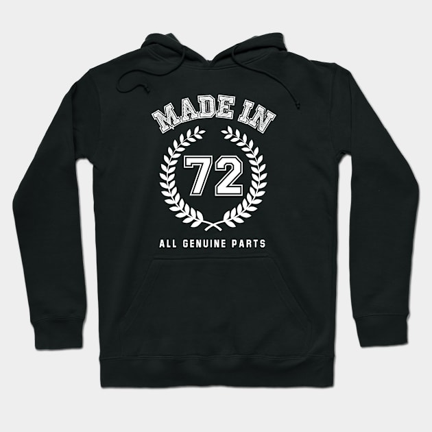 Made In 72 All Genuine Parts Hoodie by Rebus28